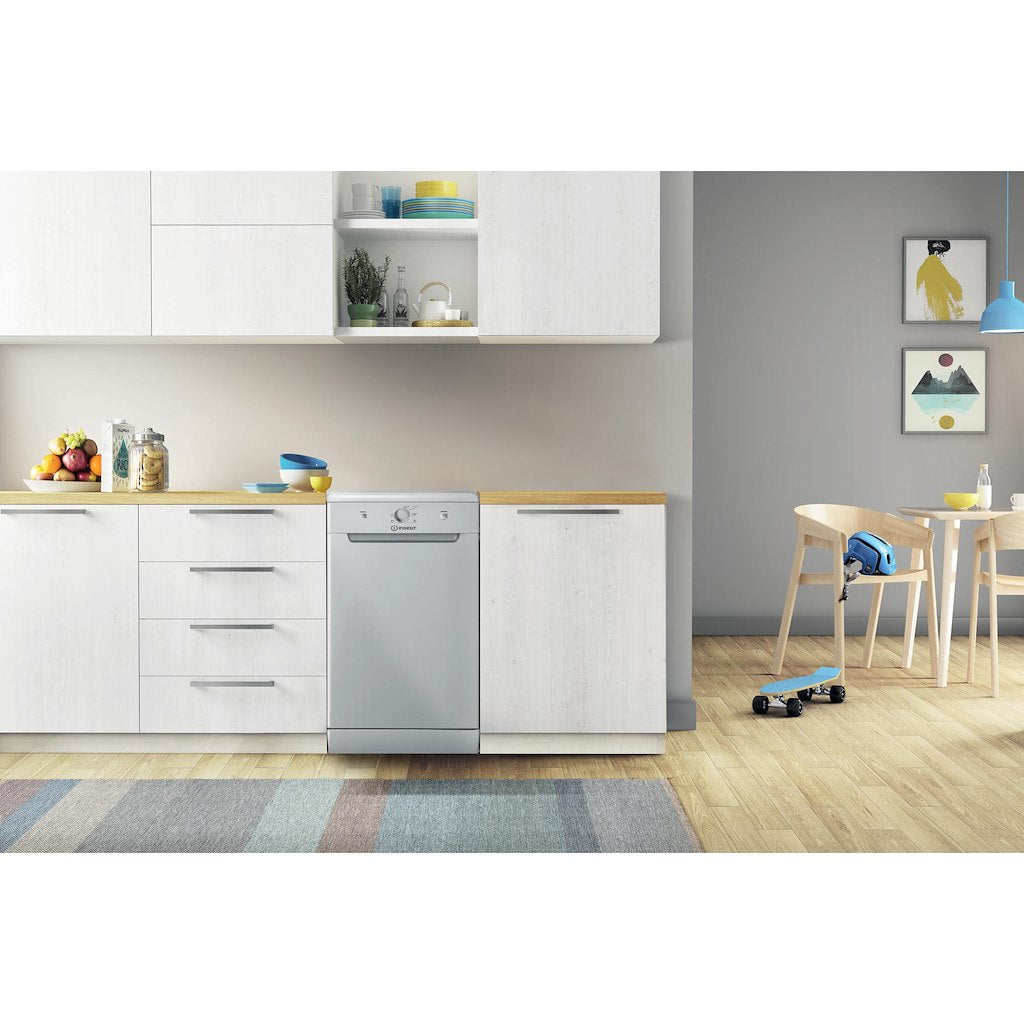 Dishwasher: slim, silver colour - DSFE 1B10 S UK N