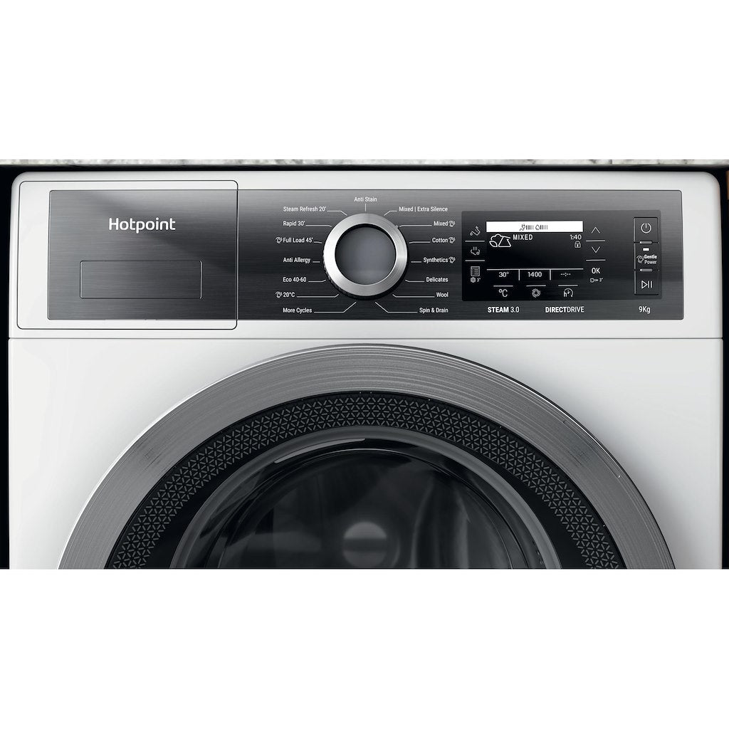 Hotpoint GentlePower Washing Machine - White - 9kg - 1400rpm - A-30% - H7 99 GPOWER UK