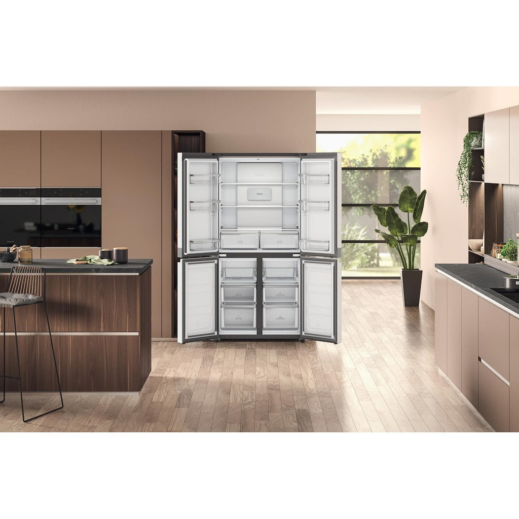 Hotpoint side-by-side american fridge: inox