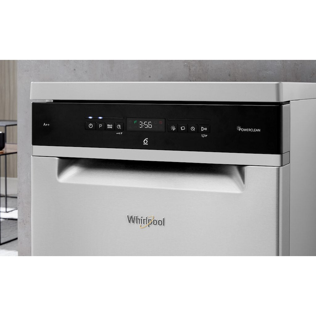Whirlpool Dishwasher: in Stainless Steel, Slimline - WSFO 3T223 PC X UK