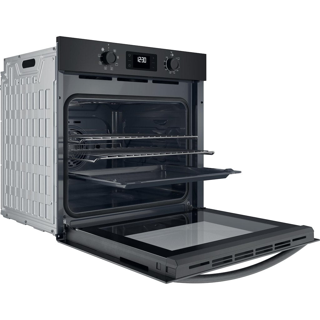 Turn&Go Single Fan Oven - Enamel Coating - - 66L With 2 Dial, Digital Display Timer And A Energy In Black