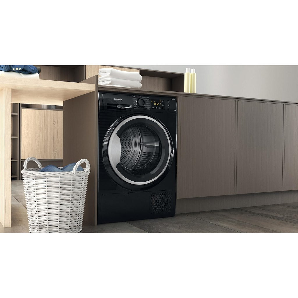 Hotpoint 8kg Crease Care Heat Pump Dryer NT M11 82BSK - Black