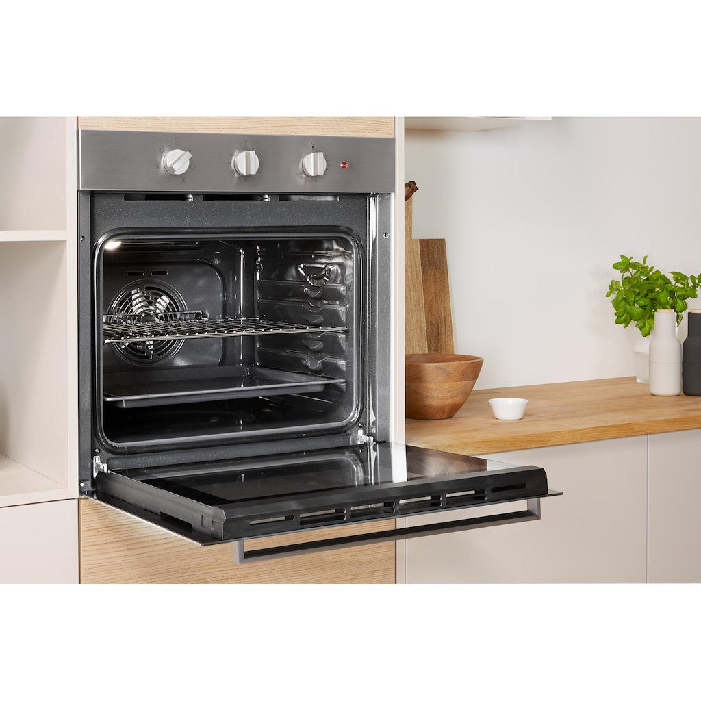 CLICK&CLEAN - Single Static Oven - 71L - Dial Control - Stainless Steel With Tilting Grill and Conventional Cooking
