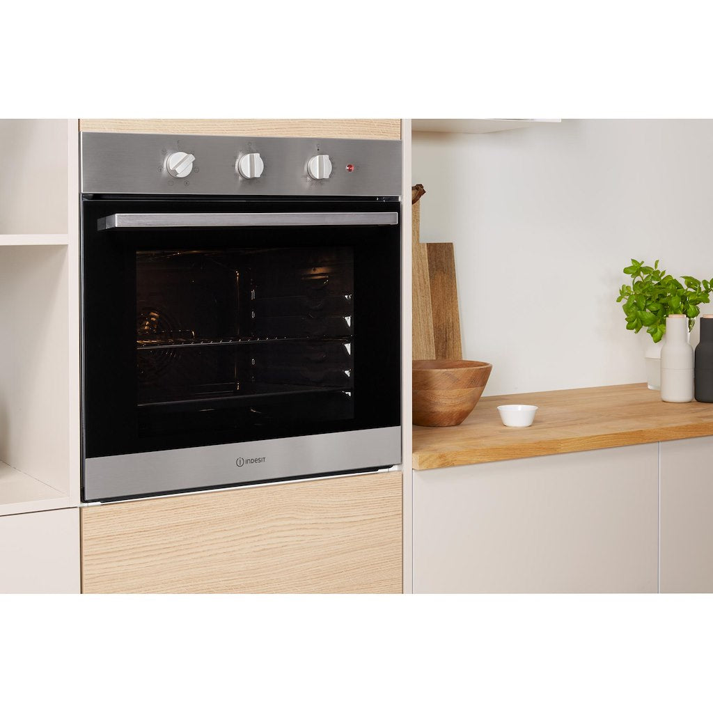 CLICK&CLEAN - Single Static Oven - 71L - Dial Control - Stainless Steel With Tilting Grill and Conventional Cooking