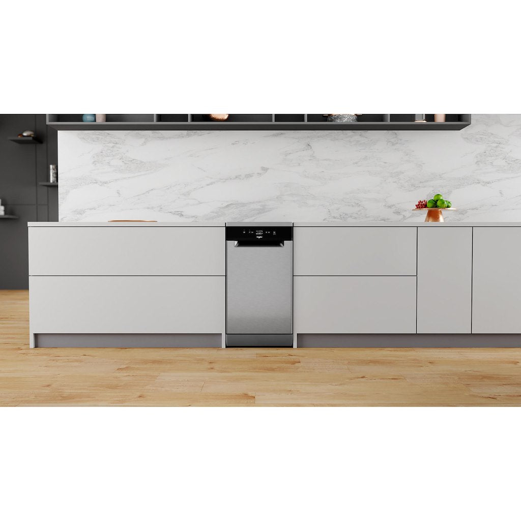 Whirlpool WSFE 2B19 X UK N SupremeClean Slimline Dishwasher A+++ 10 Place - Stainless Steel