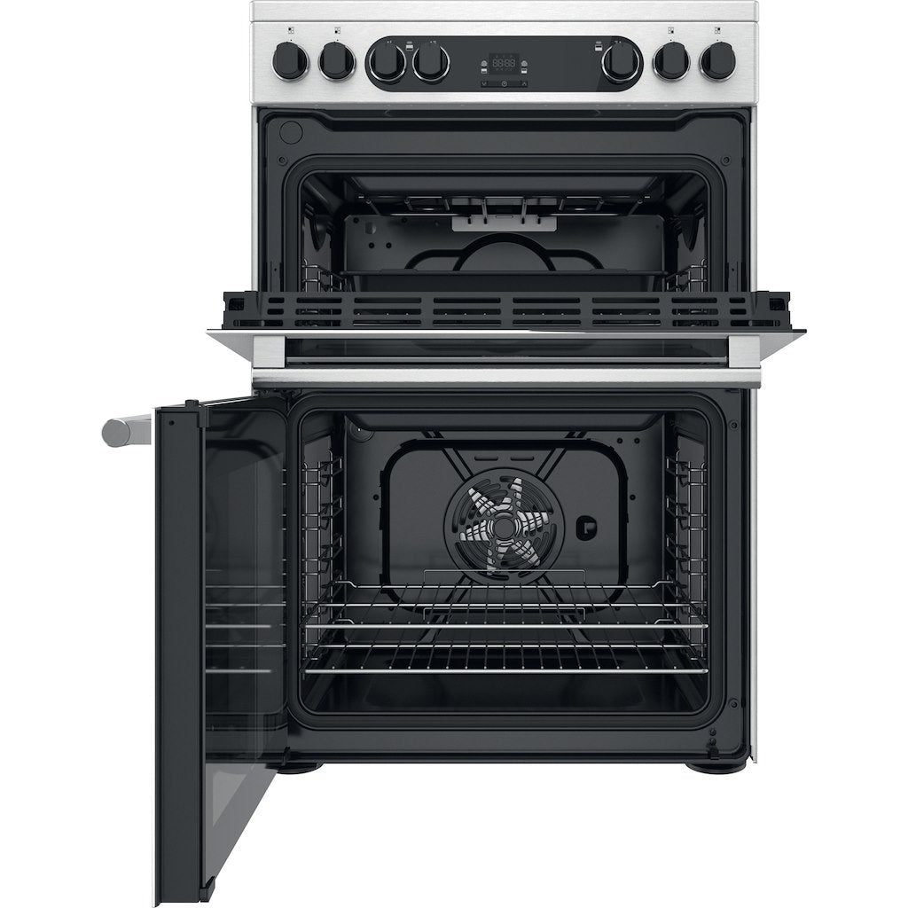 Hotpoint CD67V9H2CX/U Electric Cooker 60cm Double Oven - Inox