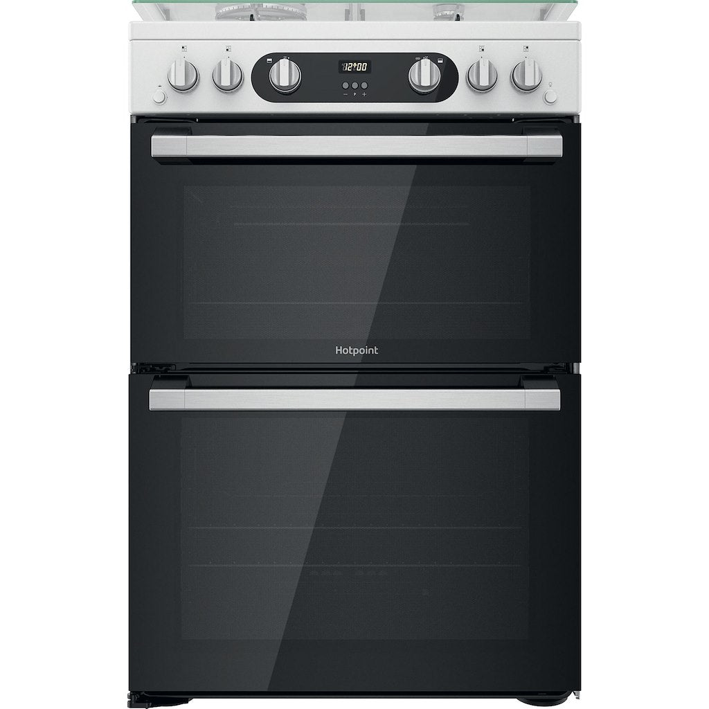 Hotpoint Double Gas Cooker - White - 60cm - A+ | A+ Rated - HD67G02CCW/UK