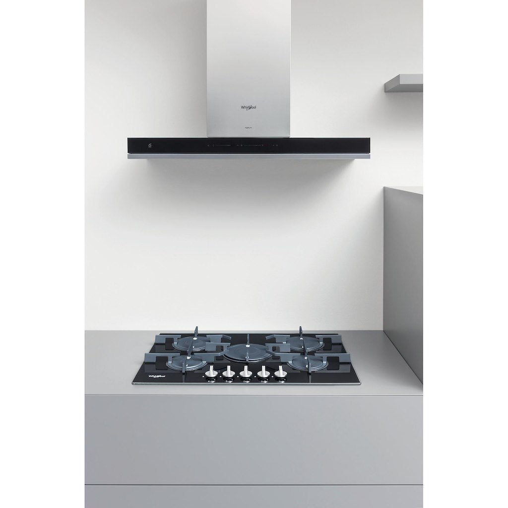 Whirlpool POW75D2/NB Gas On Glass 75CM Hob - Black