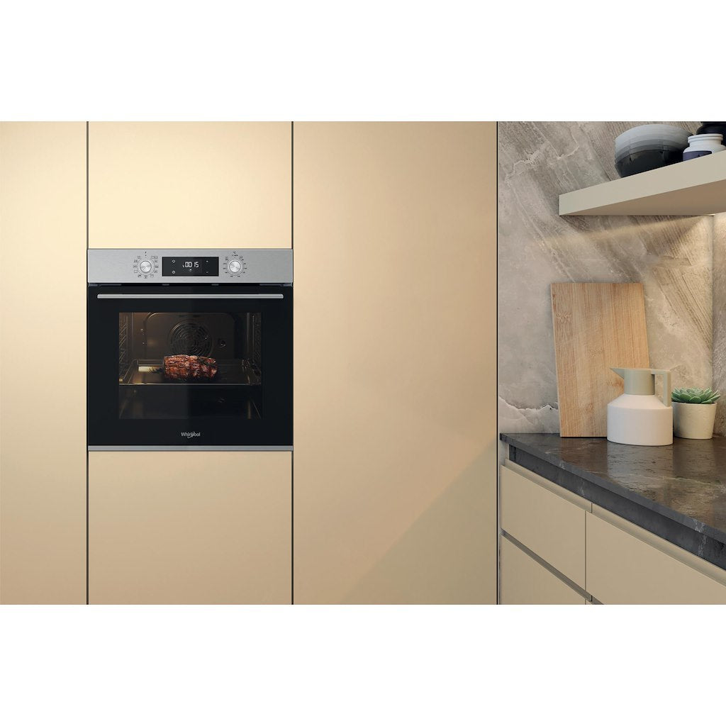 W5 Single Fan Oven - Hydrolytic - Multifunction 8 - 71L With Lcd Push Push And A+ Energy In Stainless Steel