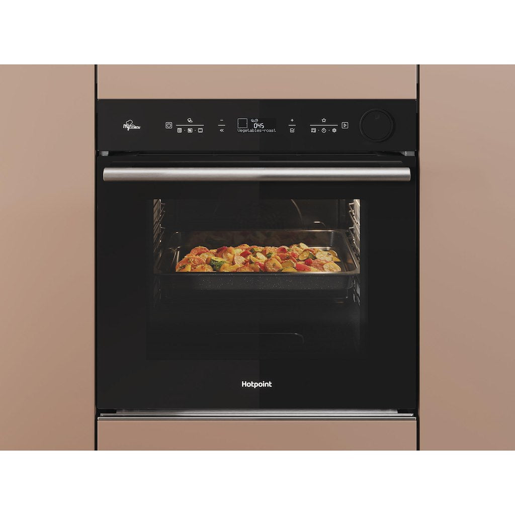 Hotpoint Class 4 Multiflow Air Fry Electric Single Oven with Steam - Black - Catalytic - A+ Rated - SI4S 854 C BL