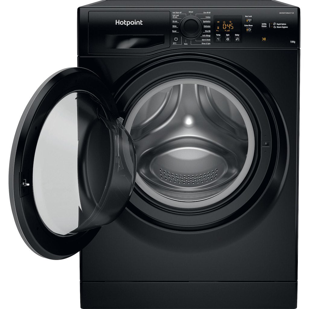 Hotpoint NSWM1045CBSUKN black 10kg washing machine - freestanding