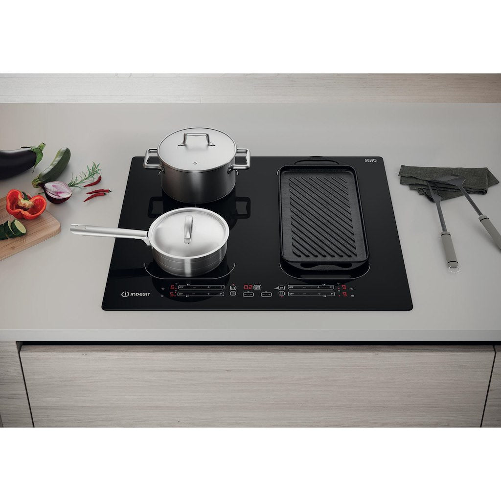 60CM Push&Go Induction Hob - Black - 9 Power Levels - Touch Control With 9 Power Levels and 2 X Dual Zone