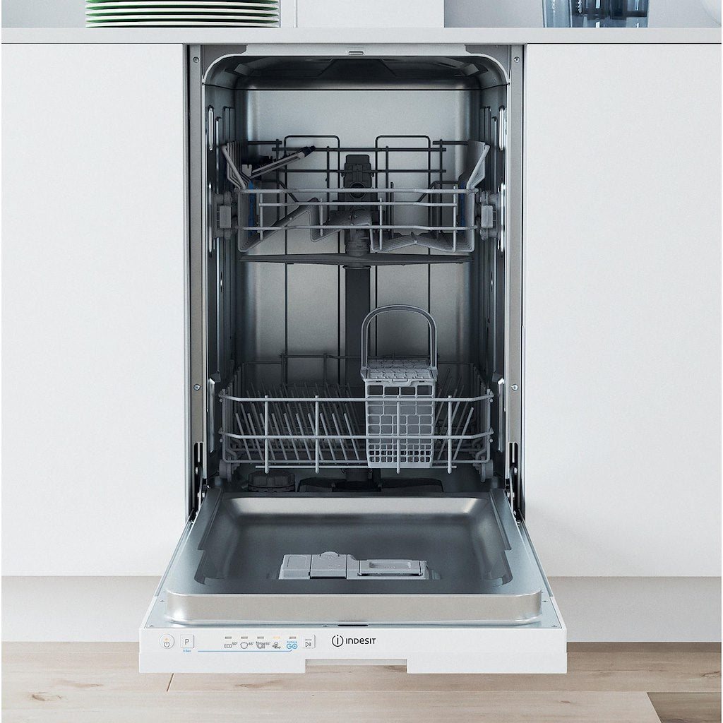 Indesit Push&Go IN2IE10CS80UK Integrated Slimline Dishwasher 10 Place Settings - White