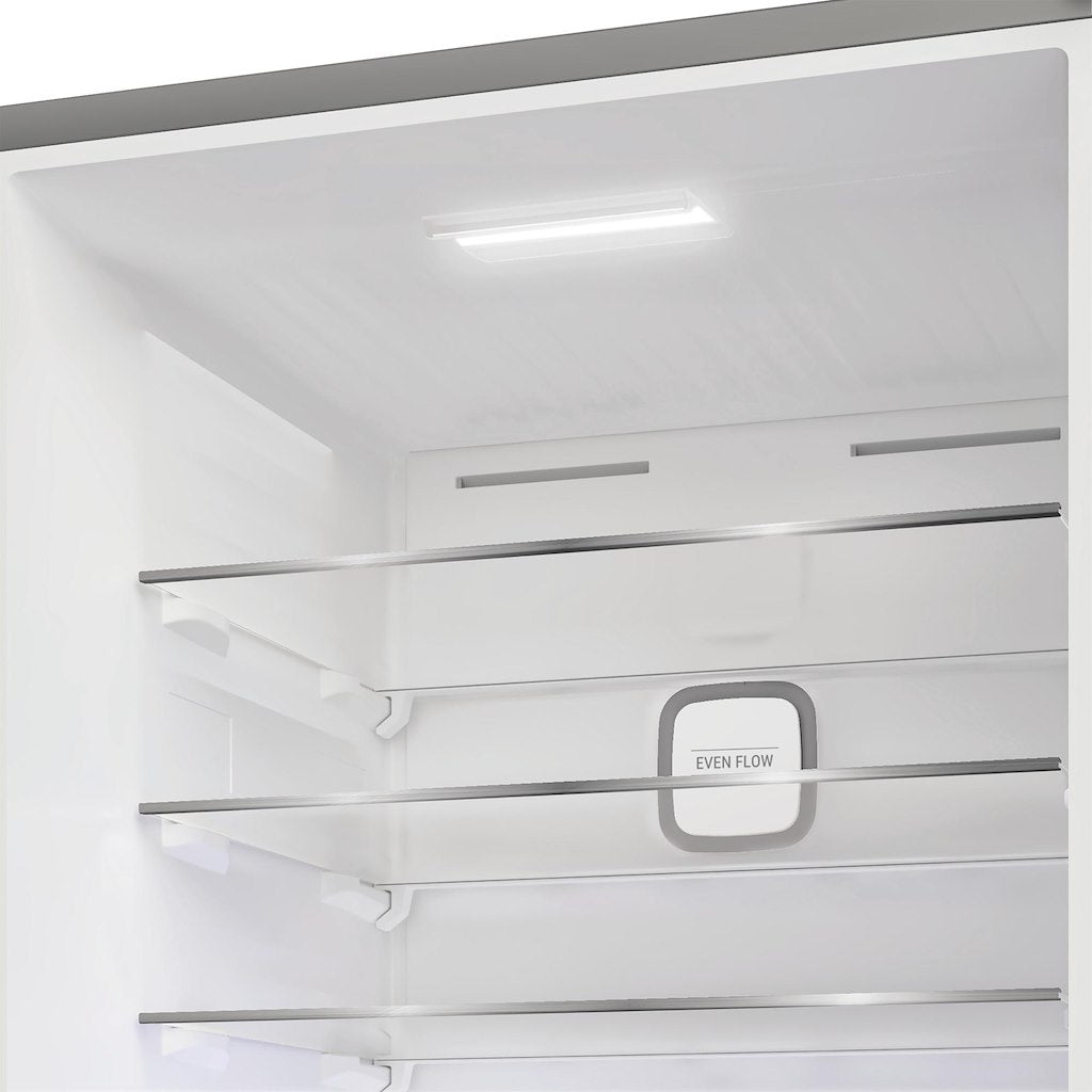 Dual No Frost 2 Door XL Fridge Freezer with Even Flow- Titanium Inox - 70CM - 490L