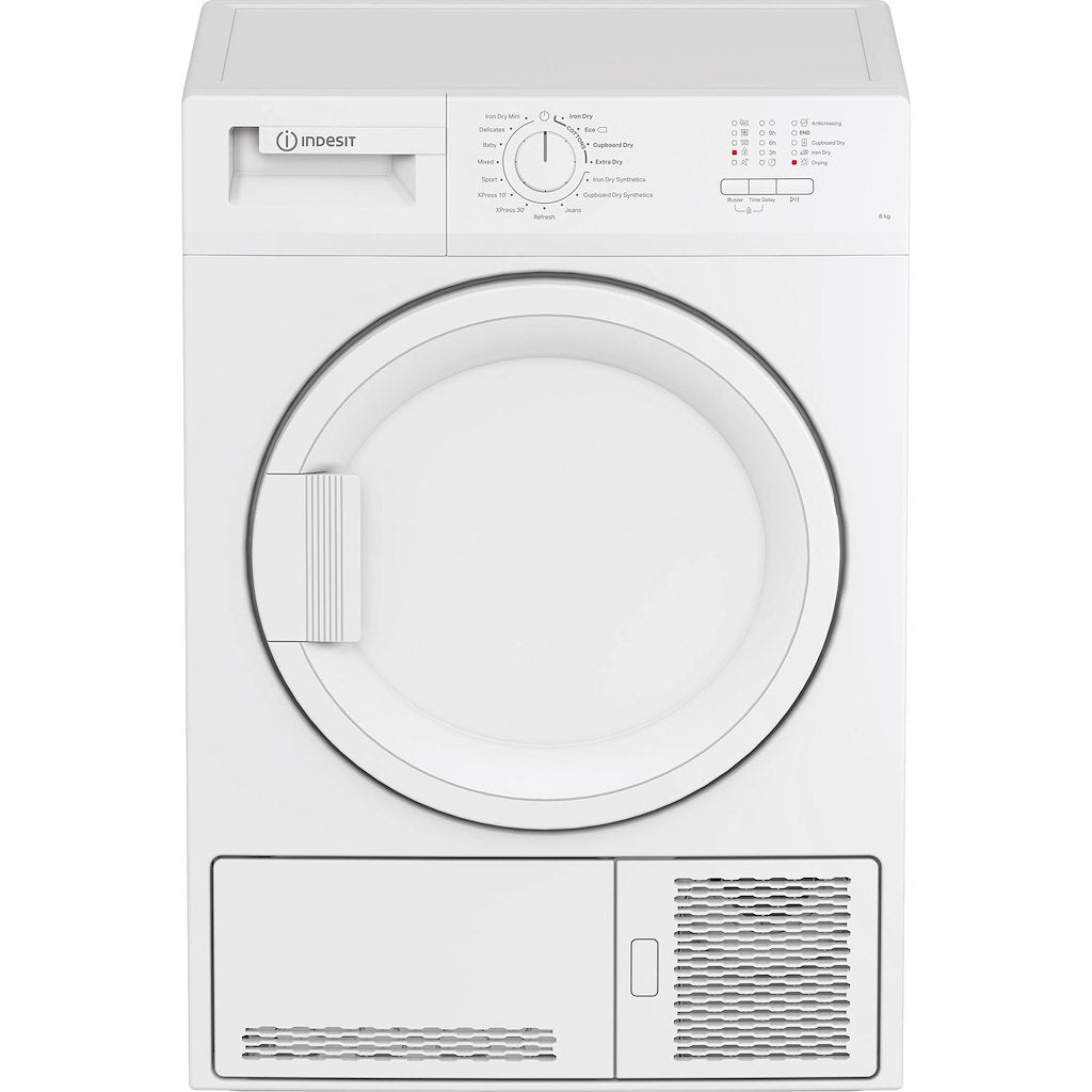 Indesit Dryer 8KG Condenser Sensor Dry White 15 cycles