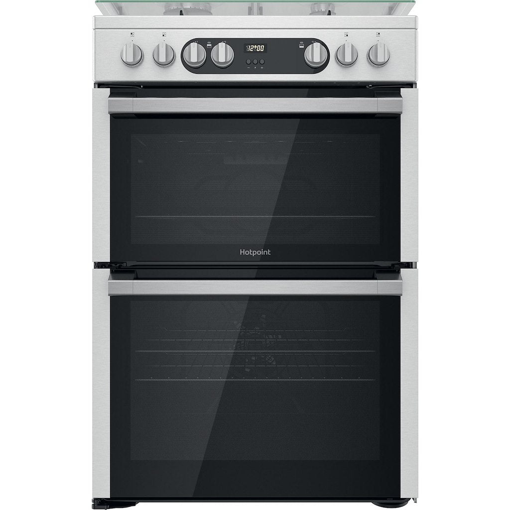Hotpoint Double Dual Fuel Cooker - Stainless Steel - 60cm - A | A Rated - HDM67G9C2CX/U
