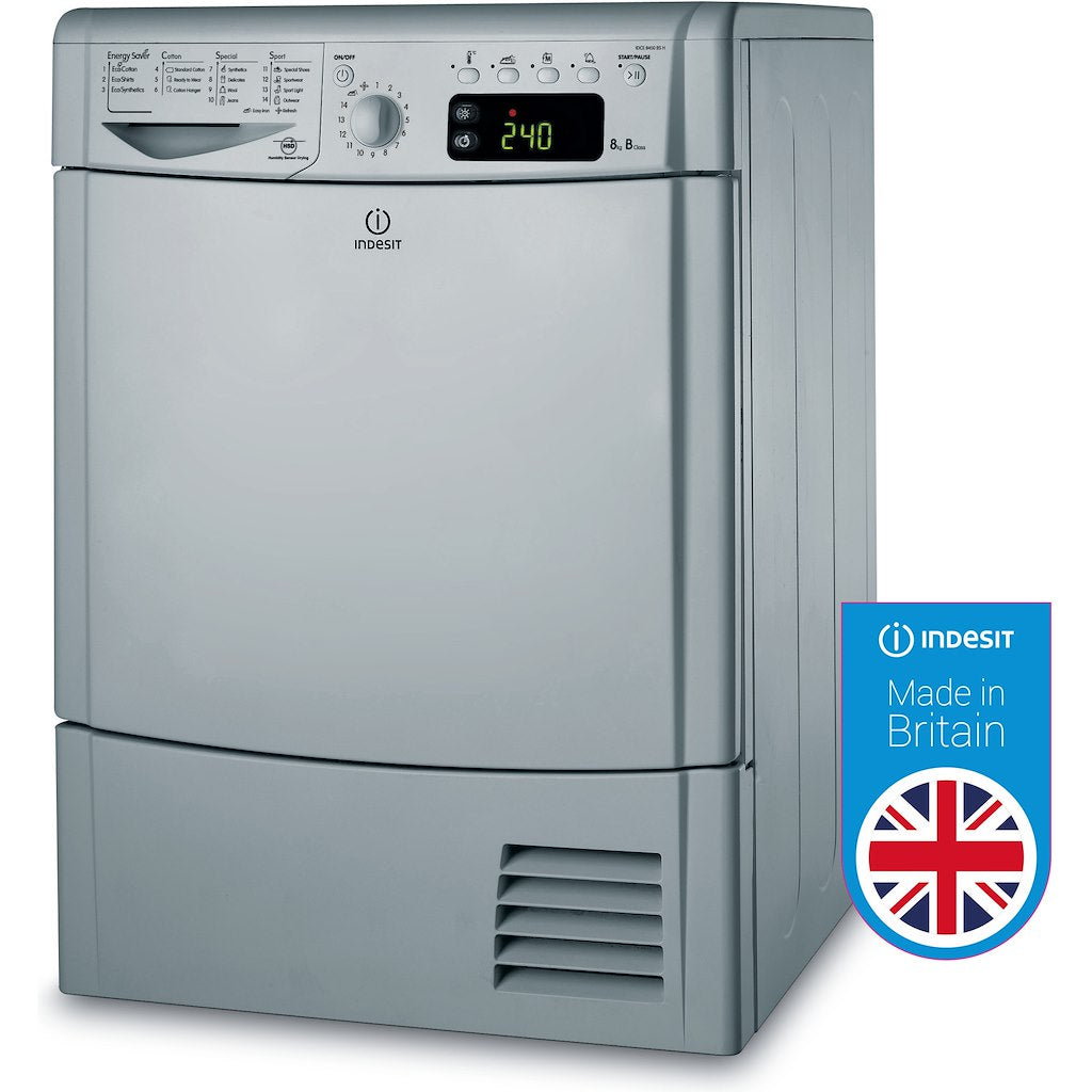 Condenser tumble dryer: freestanding, 8,0kg - IDCE 8450 BS H (UK)
