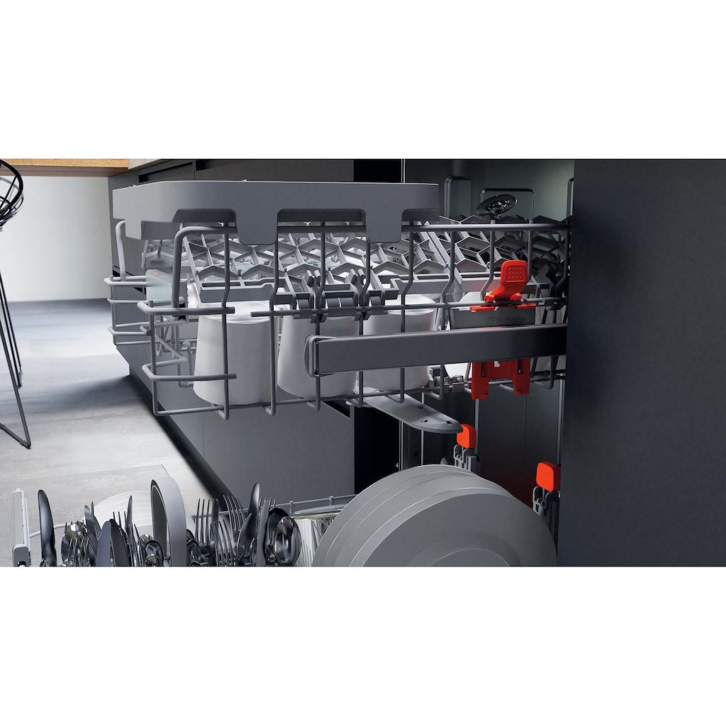 Hotpoint Slimline Built In Dishwasher - Silver - 10 Place Setting - E Rated - HSIO 3T223 WCE UK N