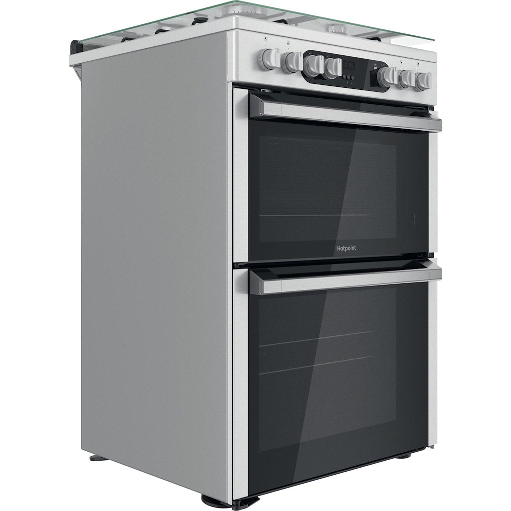 Hotpoint Double Dual Fuel Cooker - Stainless Steel - 60cm - A | A Rated - HDM67G9C2CX/U