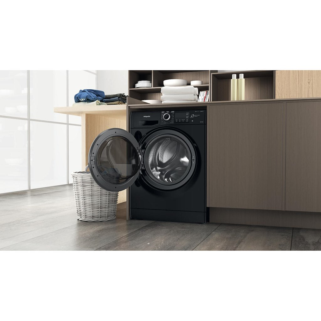 Hotpoint NDB9635BSUK black 9+6kg washer dryer - freestanding