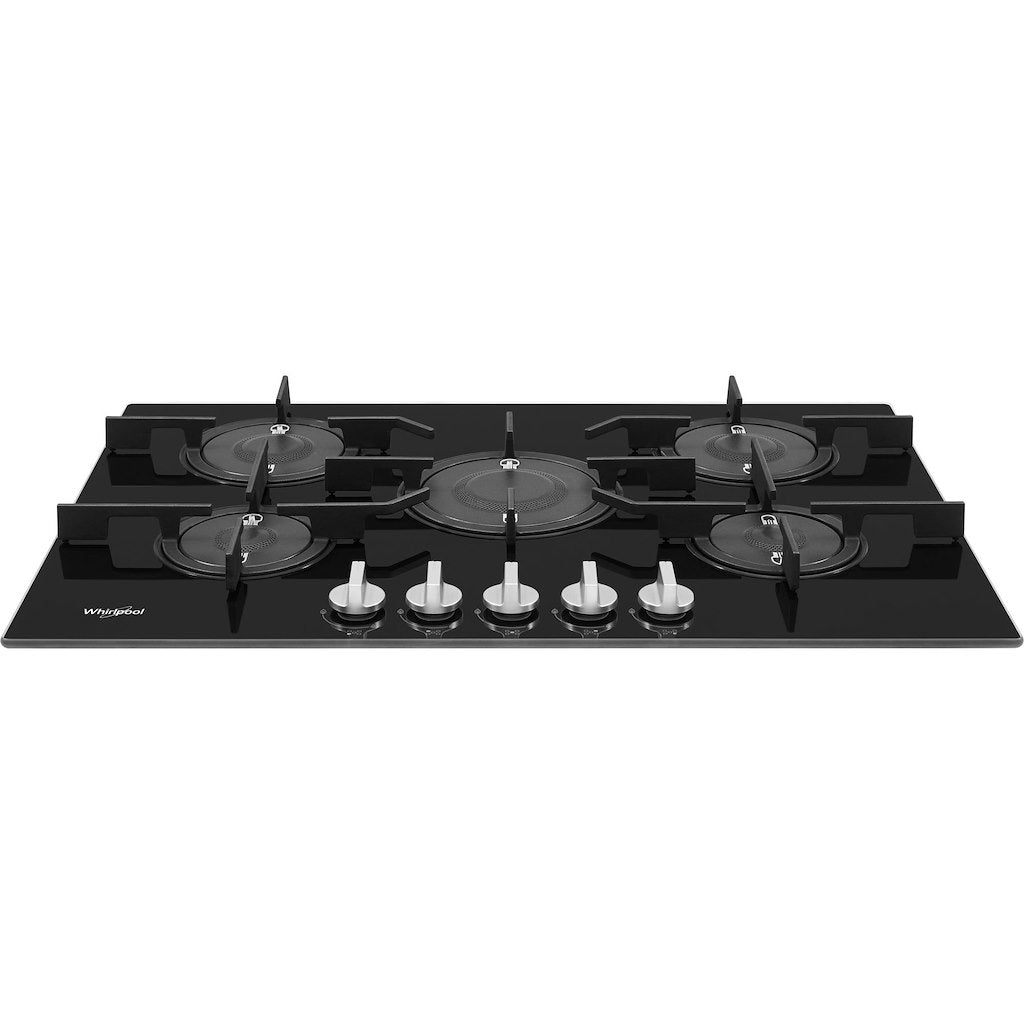 Whirlpool POW75D2/NB Gas On Glass 75CM Hob - Black