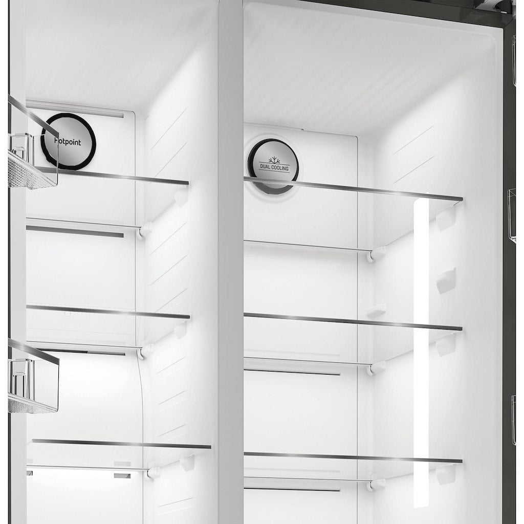 Hotpoint Dual No Frost American Fridge Freezer - Silver - E Rated
