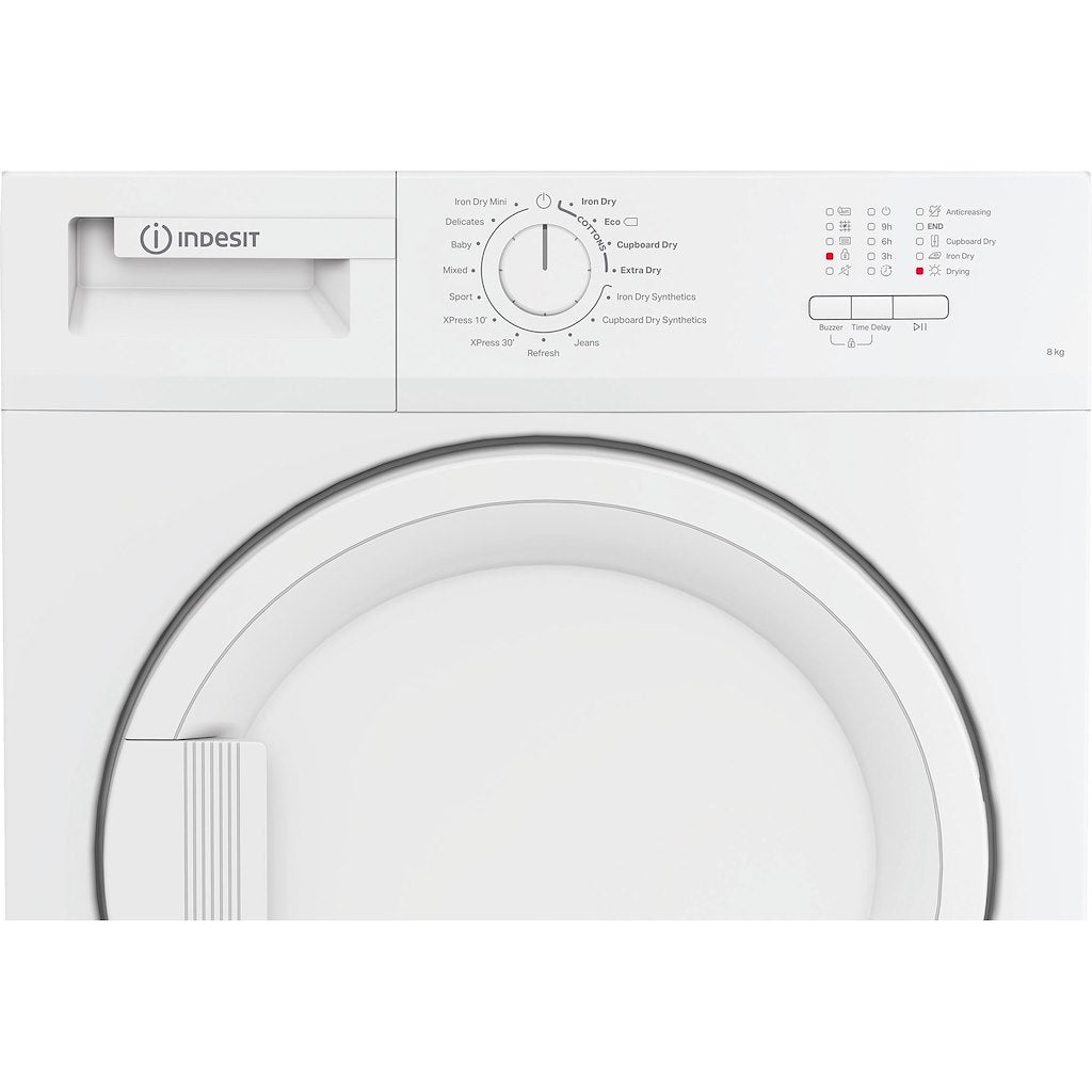 Indesit Dryer 8KG Condenser Sensor Dry White 15 cycles