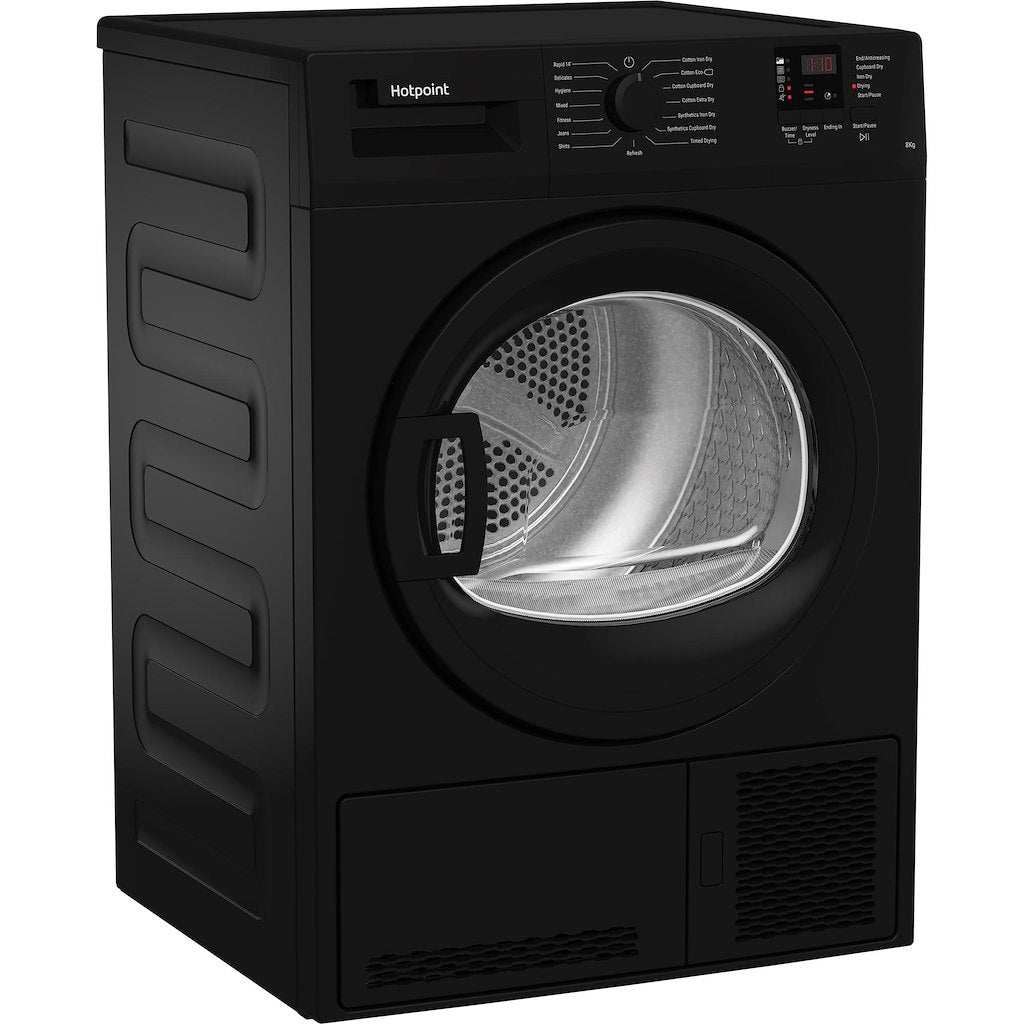 Hotpoint Dryer 8KG Condenser Sensor Dry Black 15 cycles