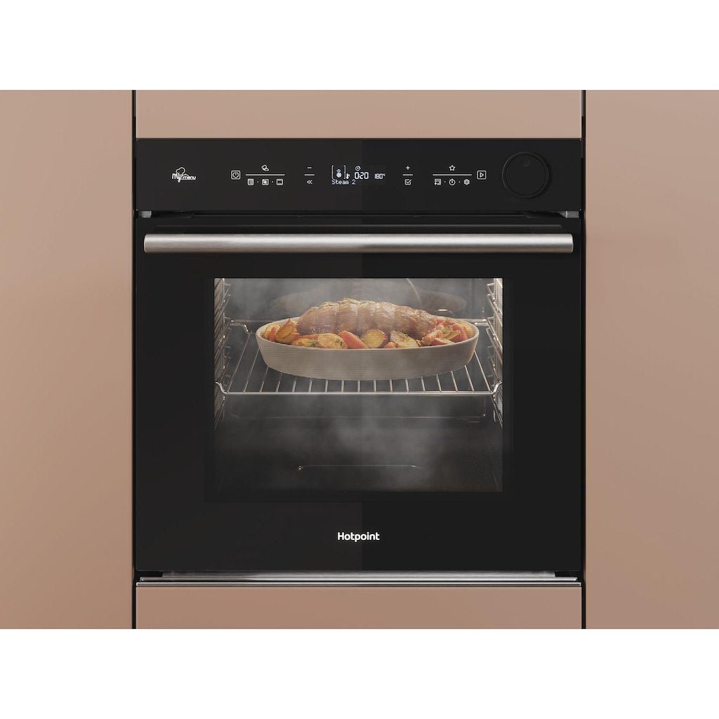 Hotpoint Class 4 Multiflow Air Fry Electric Single Oven with Steam - Black - Catalytic - A+ Rated - SI4S 854 C BL