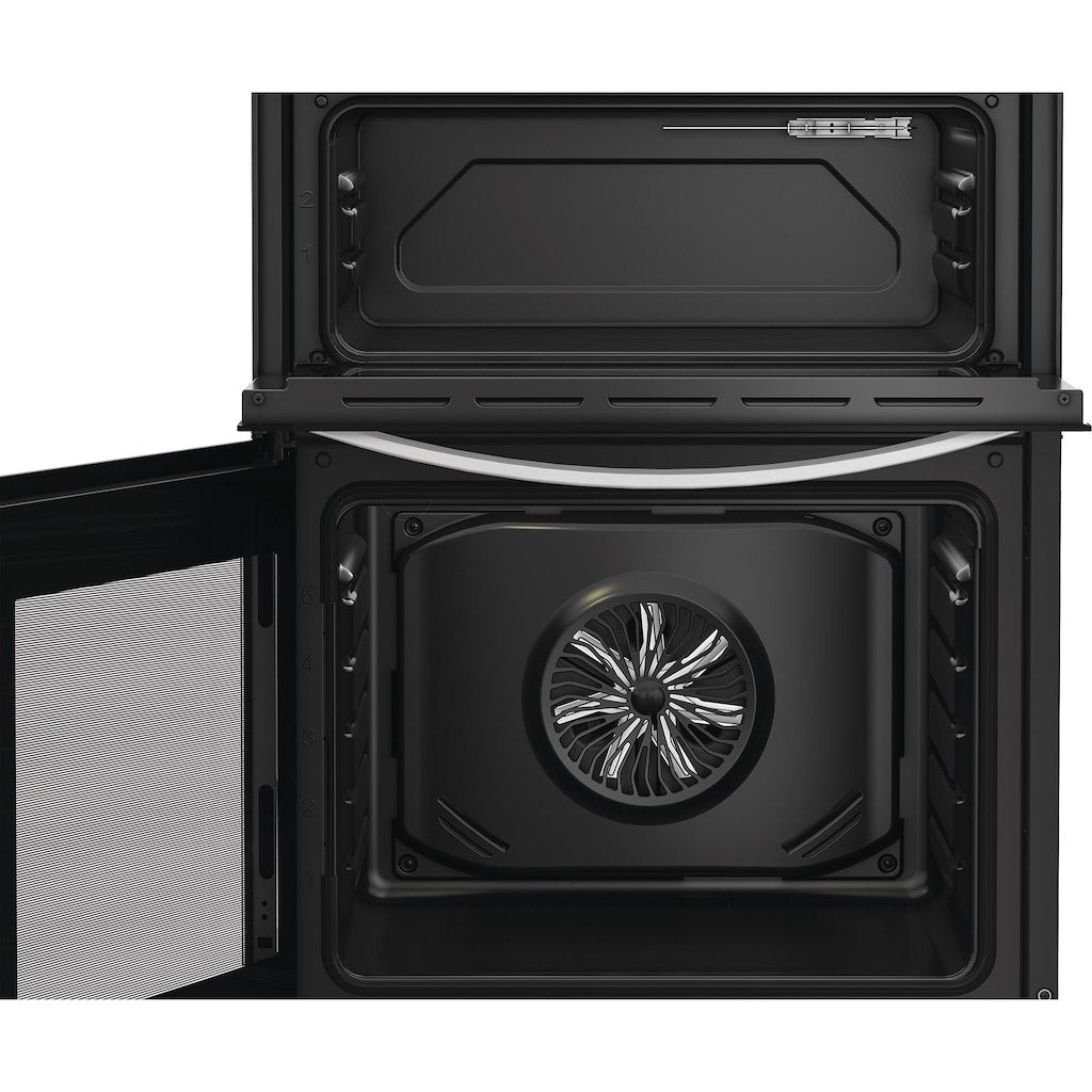 Indesit ITE6VMW 60cm Electric Twin Cooker with Ceramic Hob - White