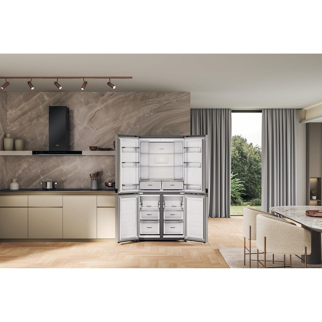 Whirlpool 90cm Total Frost Free 4 Door Fridge Freezer - Stainless Steel - 33 Shopping Bags - E Rated - WQ9 B2L G
