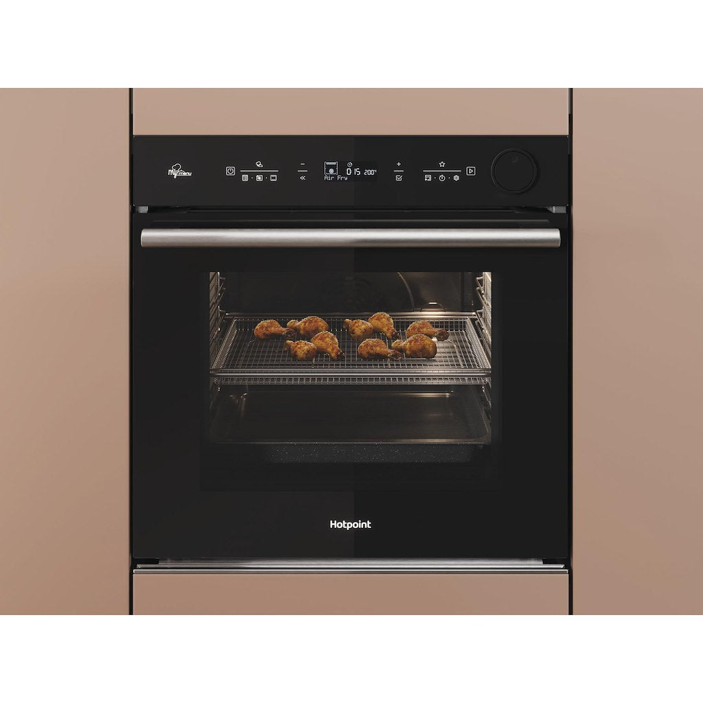 Hotpoint Class 4 Multiflow Air Fry Electric Single Oven with Steam - Black - Catalytic - A+ Rated - SI4S 854 C BL