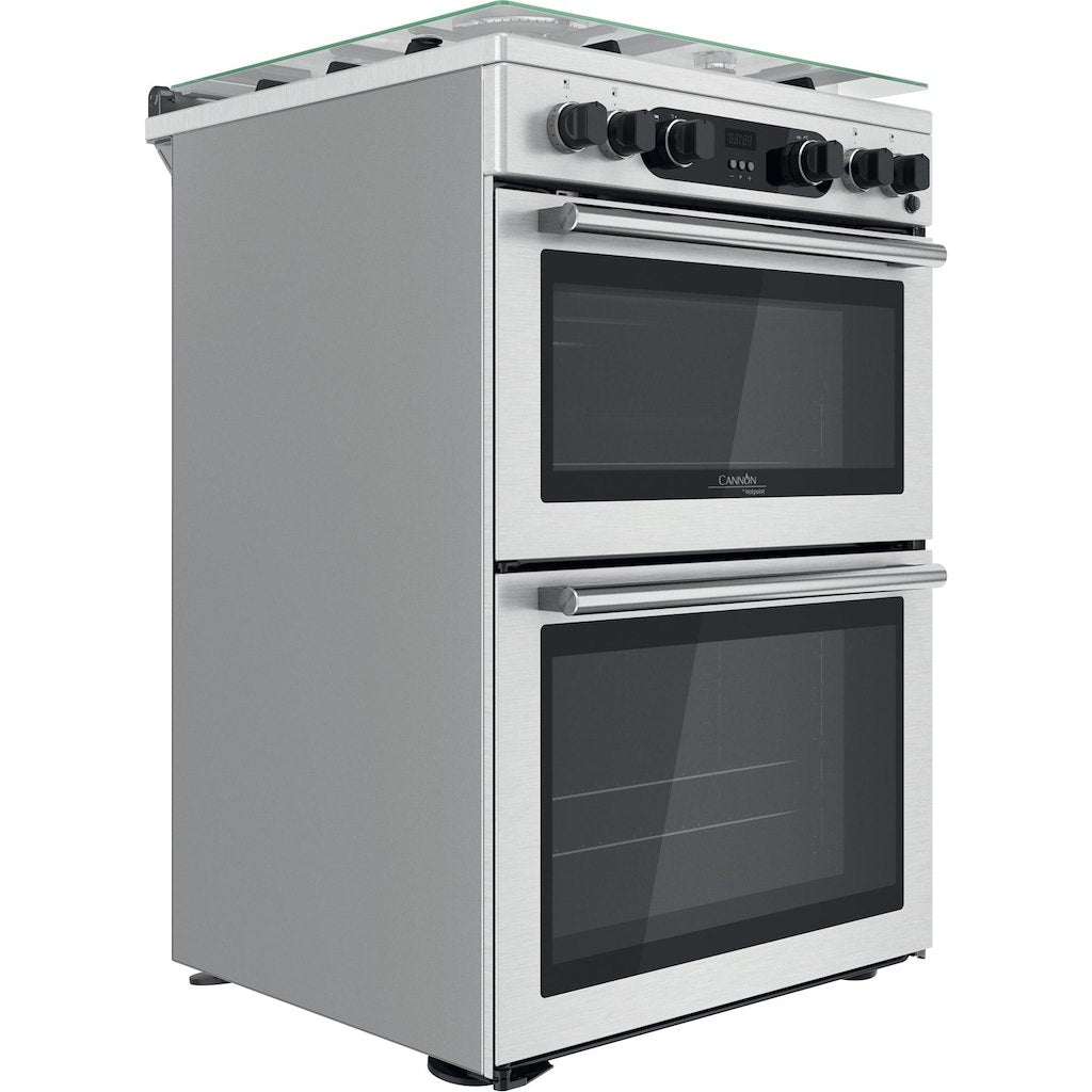 Gas Double Oven Cooker - Stainless Steel With Easy Clean Removable Door and Wok Burner