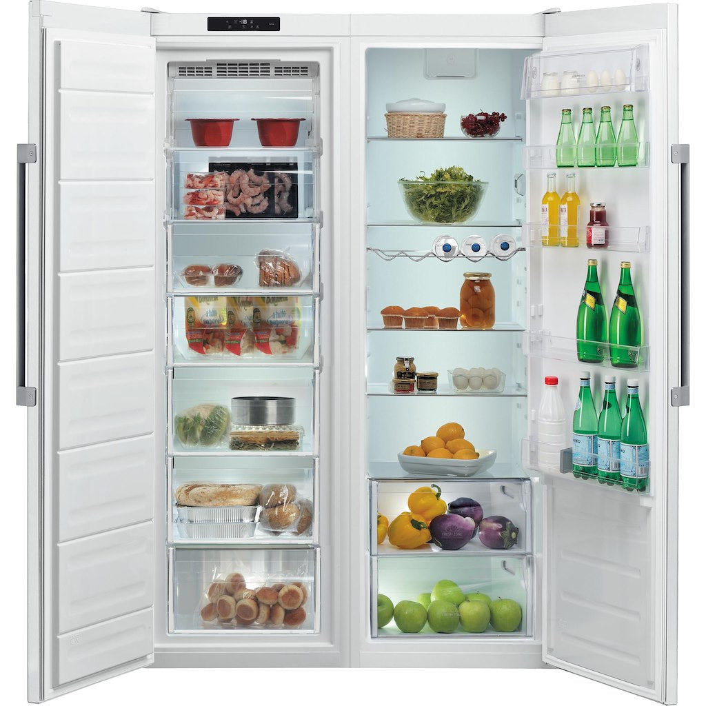 Hotpoint freestanding upright freezer: white