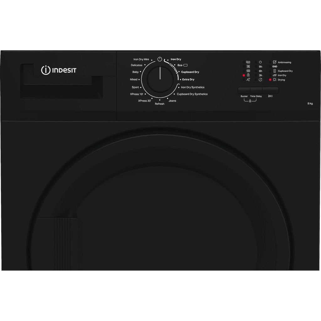Indesit Dryer 8KG Condenser Sensor Dry Black 15 cycles