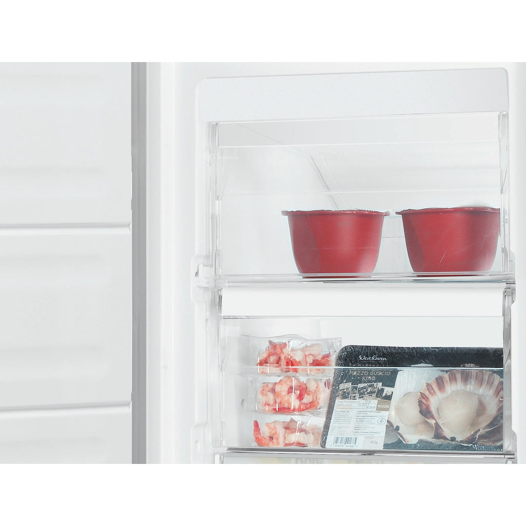 Freestanding upright freezer: silver colour