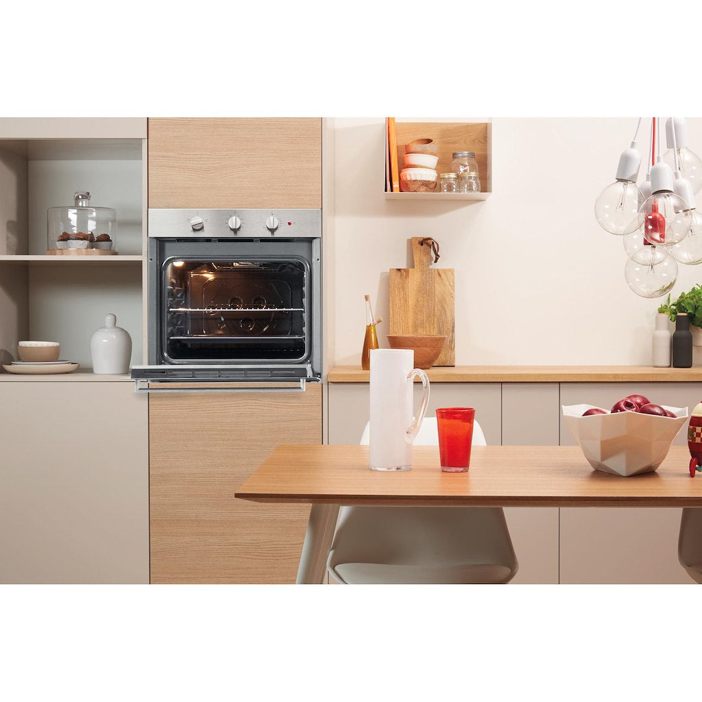 CLICK&CLEAN - Single Static Oven - 71L - Dial Control - Stainless Steel With Tilting Grill and Conventional Cooking