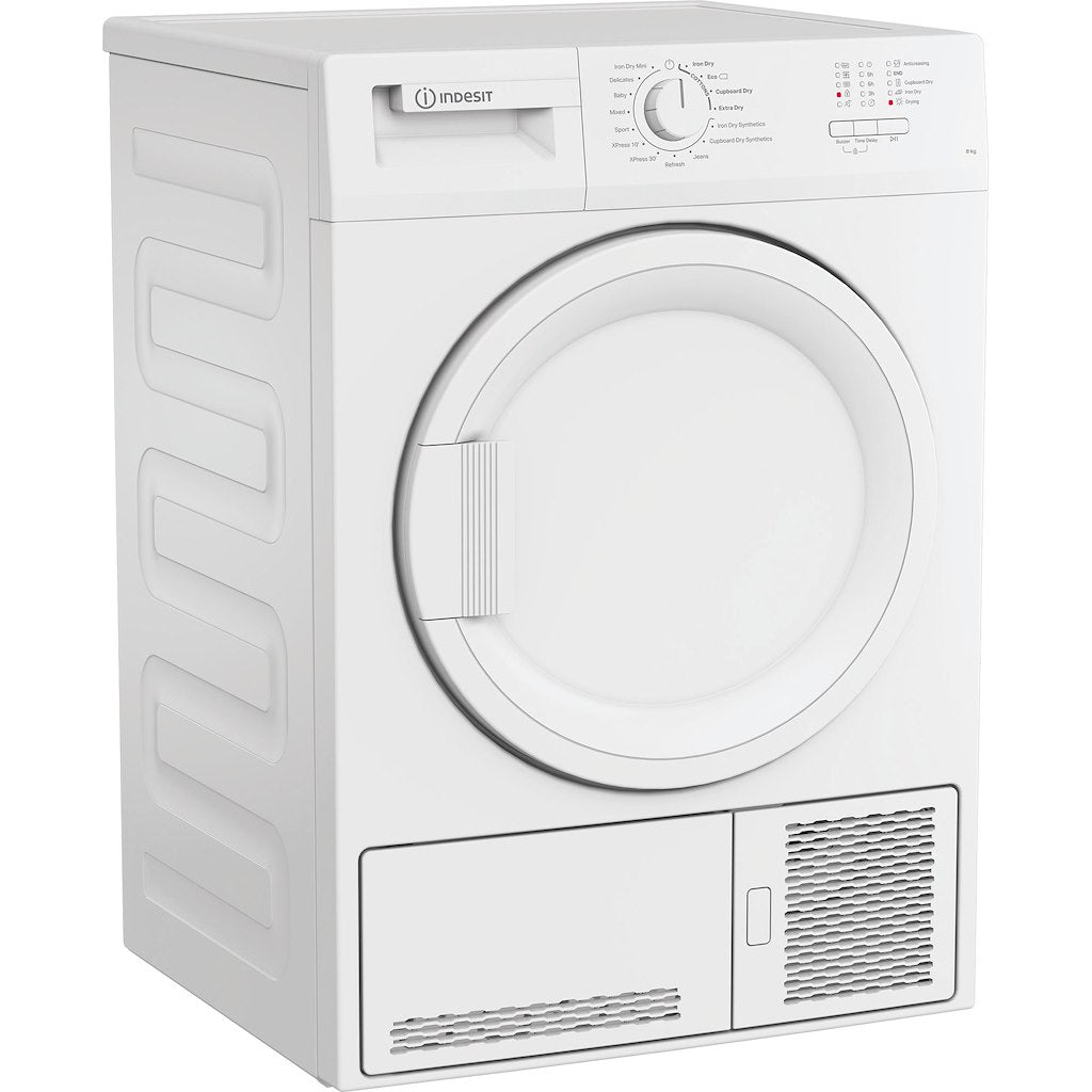 Indesit Dryer 8KG Condenser Sensor Dry White 15 cycles