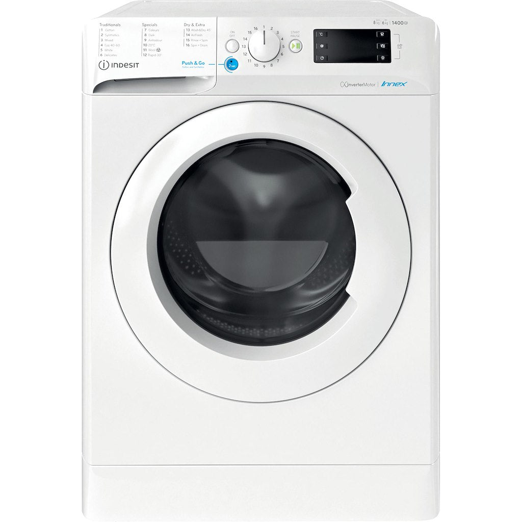 Freestanding washer dryer: 8,0kg - BDE 86436X W UK N