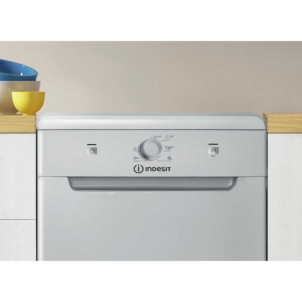 Dishwasher: slim, silver colour - DSFE 1B10 S UK N