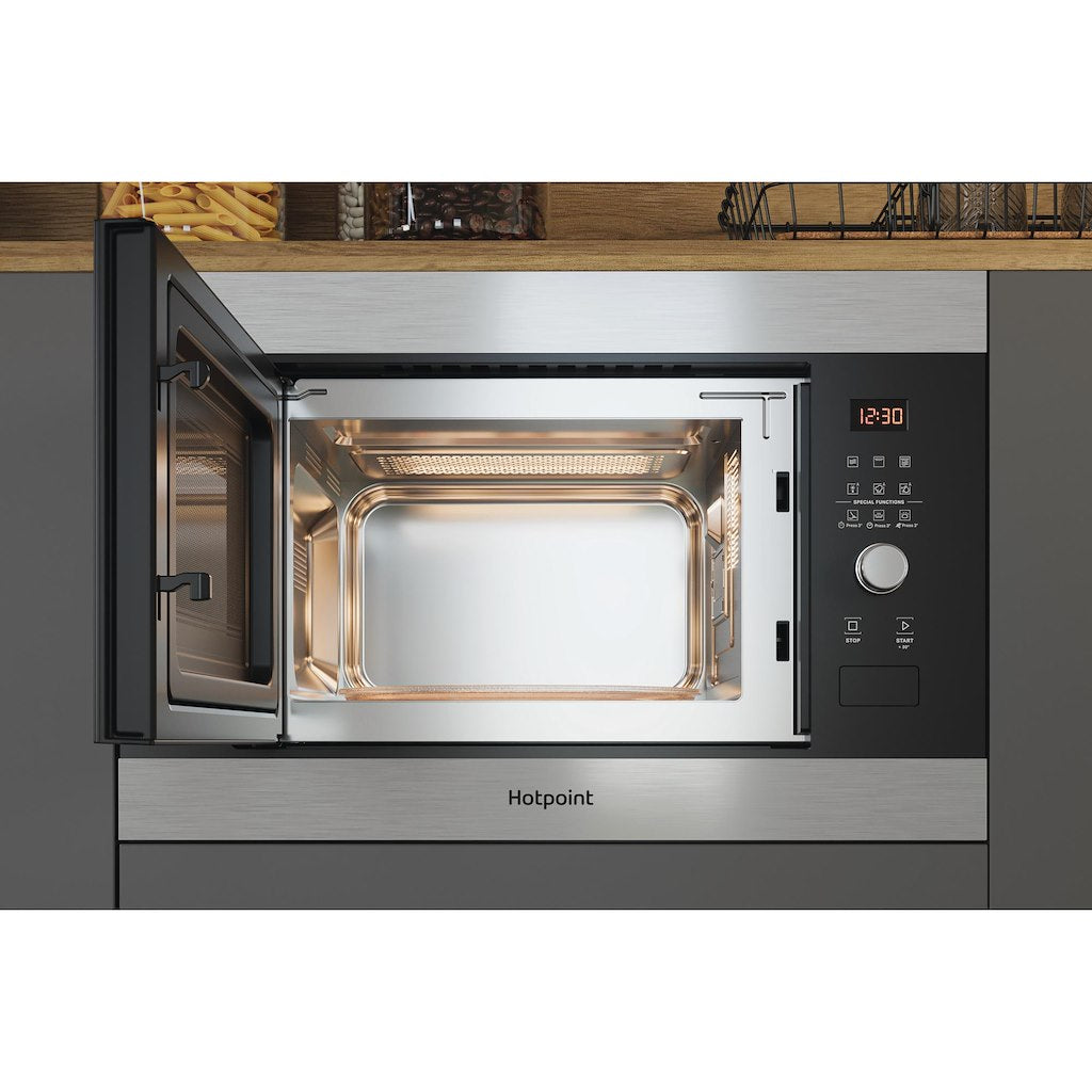 Hotpoint MF25G IX H Built In Microwave with Grill - Stainless Steel