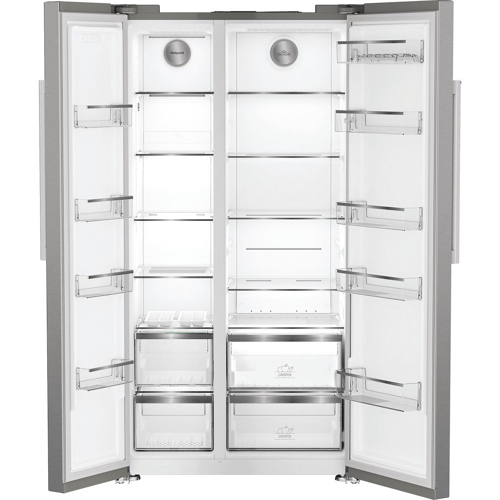 Hotpoint Dual No Frost American Fridge Freezer - Silver - E Rated