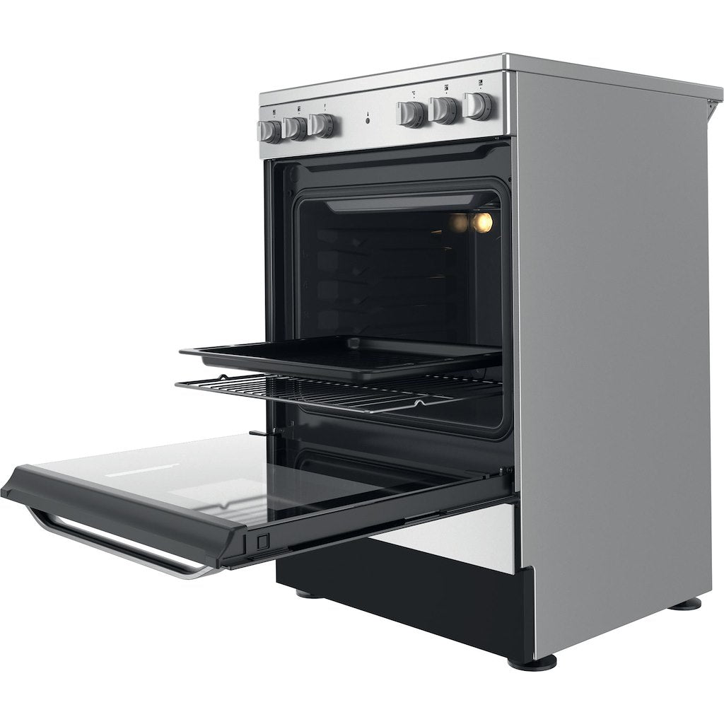 Hotpoint Electric Single Cooker - Stainless Steel - 60cm - A Rated - HS67V5KHX/UK
