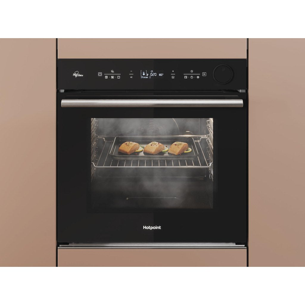 Hotpoint Class 4 Multiflow Air Fry Electric Single Oven with Steam - Black - Catalytic - A+ Rated - SI4S 854 C BL