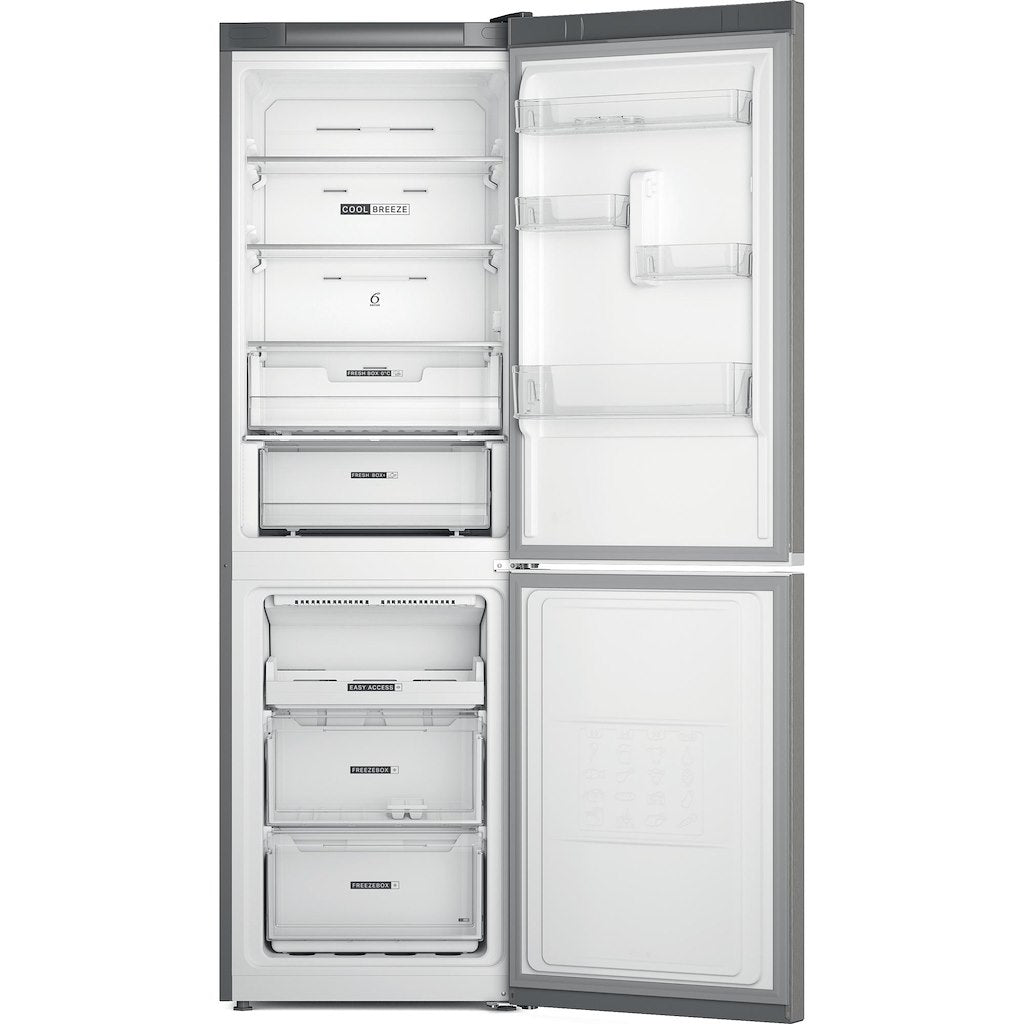 Whirlpool Total No Frost Fridge Freezer - 70/30 Split - Stainless Steel - 18 Shopping Bags - E Rated - W7X 82O OX UK