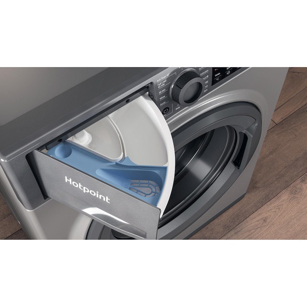 Hotpoint Anti-stain Washing Machine - Graphite - 8kg - 1600rpm - C Rated - NSWM 864C GG UK N