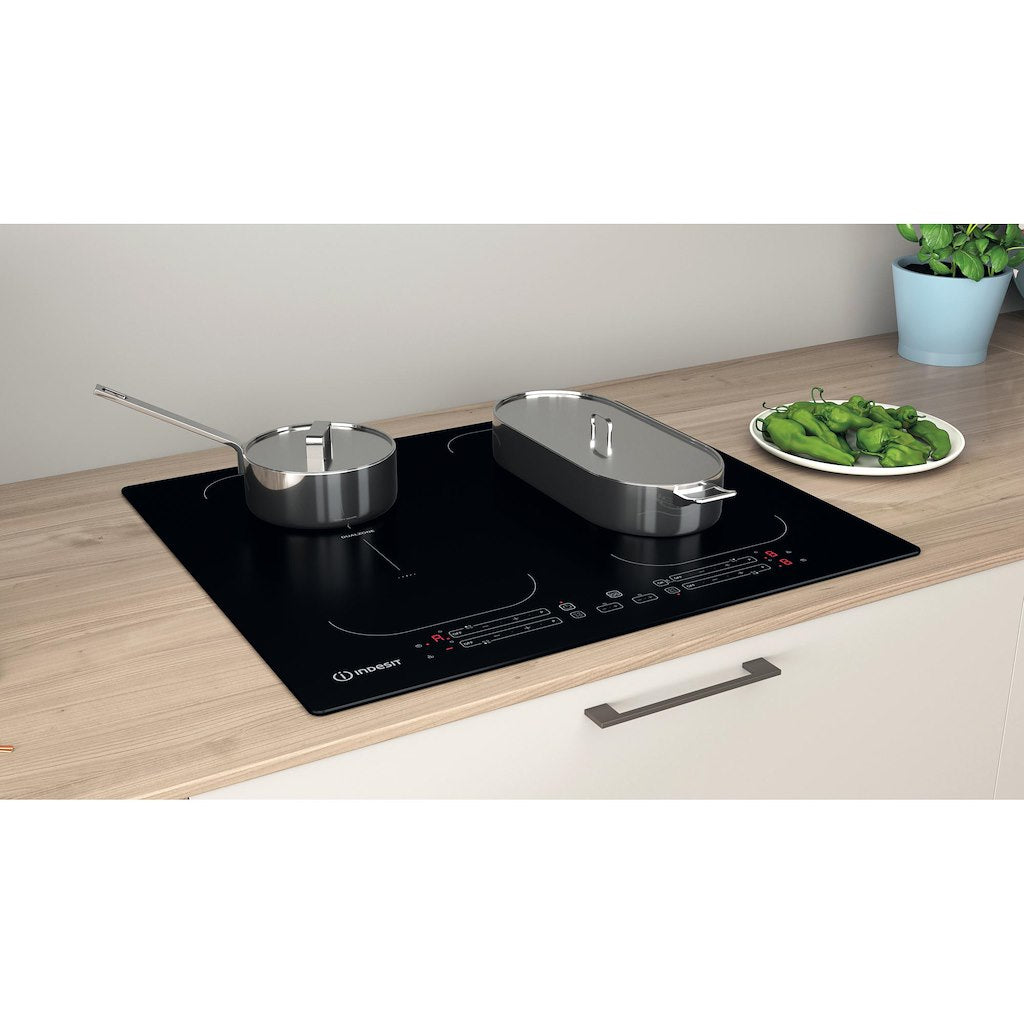 60CM Push&Go Induction Hob - Black - 9 Power Levels - Touch Control With 9 Power Levels and 2 X Dual Zone