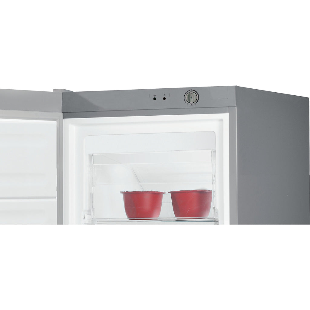 Freestanding upright freezer: silver colour