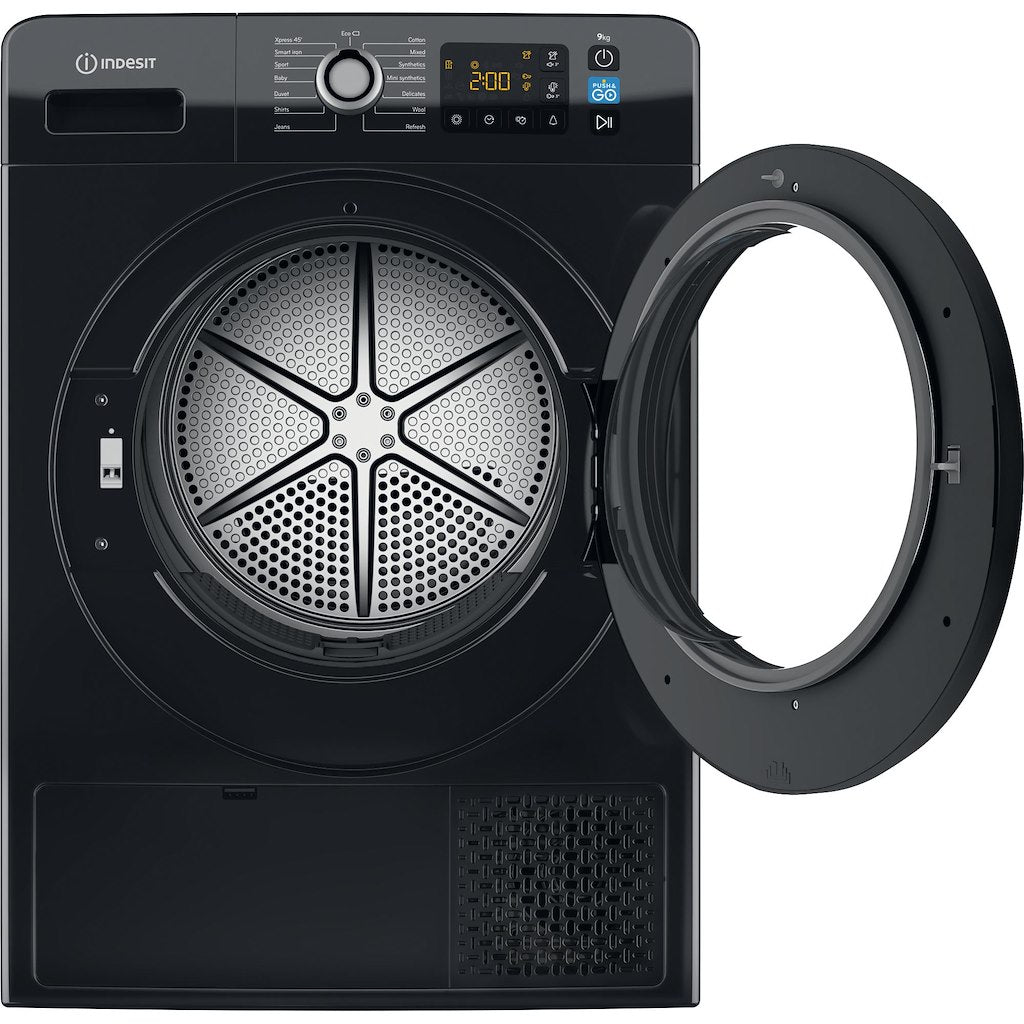 Indesit Heat Pump Tumble Dryer: Freestanding, 9,0kg - YT M11 92B X UK - Black