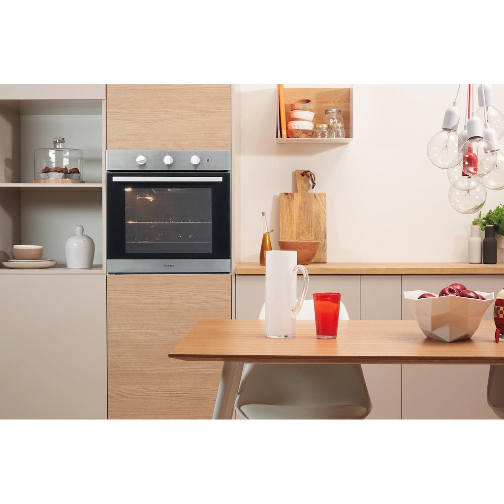 CLICK&CLEAN - Single Static Oven - 71L - Dial Control - Stainless Steel With Tilting Grill and Conventional Cooking